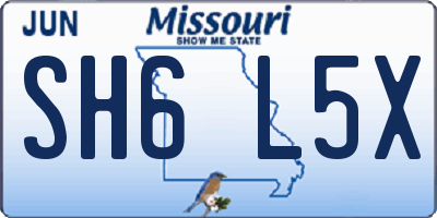 MO license plate SH6L5X