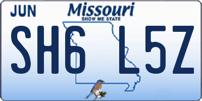 MO license plate SH6L5Z