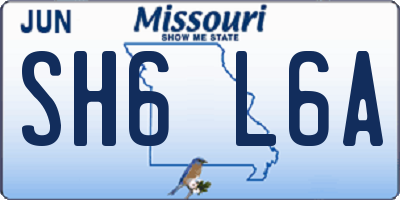 MO license plate SH6L6A