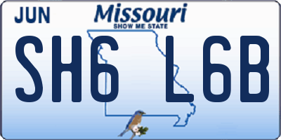 MO license plate SH6L6B