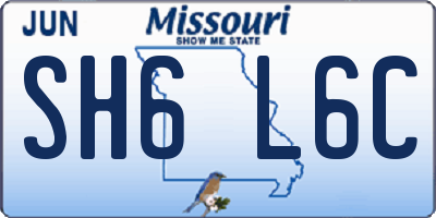 MO license plate SH6L6C