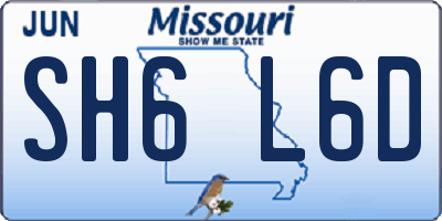 MO license plate SH6L6D