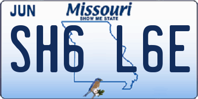 MO license plate SH6L6E