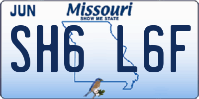 MO license plate SH6L6F