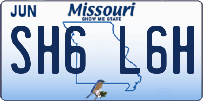 MO license plate SH6L6H