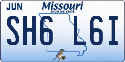 MO license plate SH6L6I