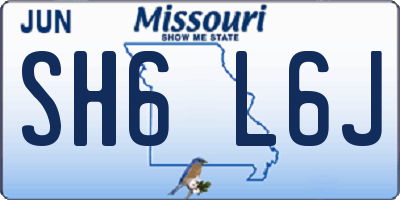 MO license plate SH6L6J