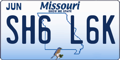 MO license plate SH6L6K