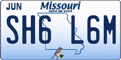 MO license plate SH6L6M