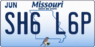 MO license plate SH6L6P