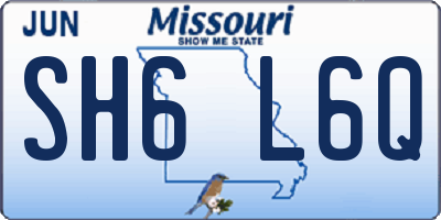 MO license plate SH6L6Q