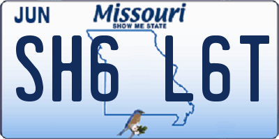 MO license plate SH6L6T