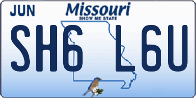 MO license plate SH6L6U