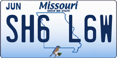MO license plate SH6L6W