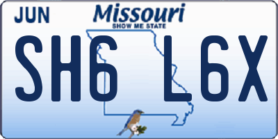MO license plate SH6L6X