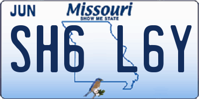 MO license plate SH6L6Y