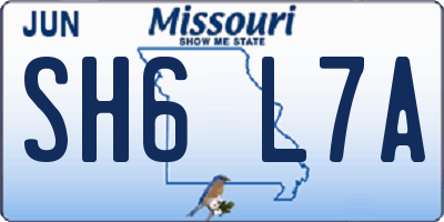 MO license plate SH6L7A