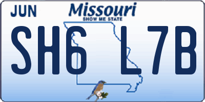 MO license plate SH6L7B