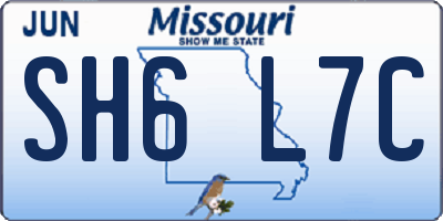 MO license plate SH6L7C