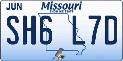 MO license plate SH6L7D