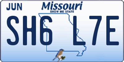 MO license plate SH6L7E
