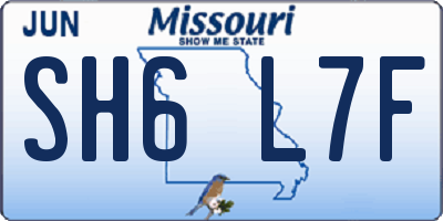 MO license plate SH6L7F