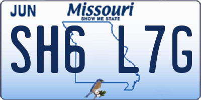 MO license plate SH6L7G