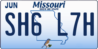 MO license plate SH6L7H