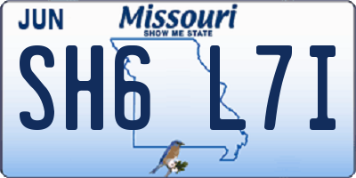 MO license plate SH6L7I