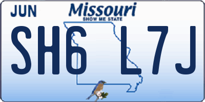 MO license plate SH6L7J