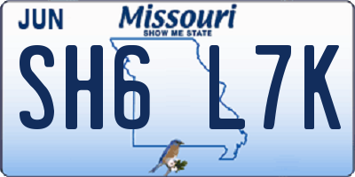 MO license plate SH6L7K