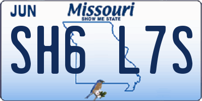 MO license plate SH6L7S