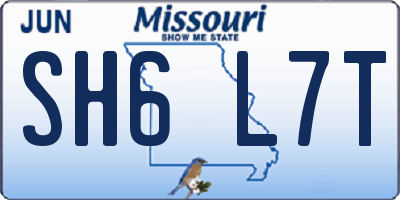 MO license plate SH6L7T