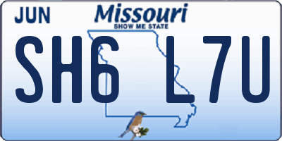 MO license plate SH6L7U