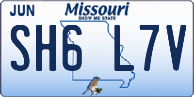 MO license plate SH6L7V