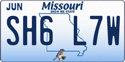 MO license plate SH6L7W