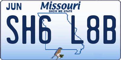 MO license plate SH6L8B