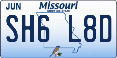 MO license plate SH6L8D