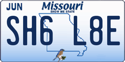 MO license plate SH6L8E