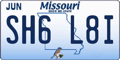 MO license plate SH6L8I