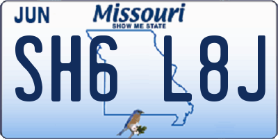 MO license plate SH6L8J