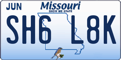 MO license plate SH6L8K
