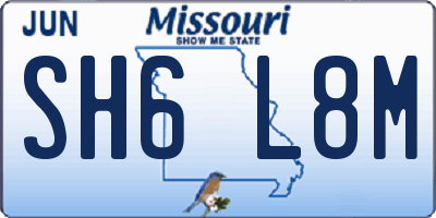 MO license plate SH6L8M