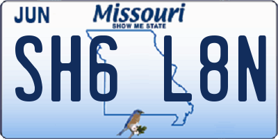 MO license plate SH6L8N