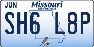 MO license plate SH6L8P