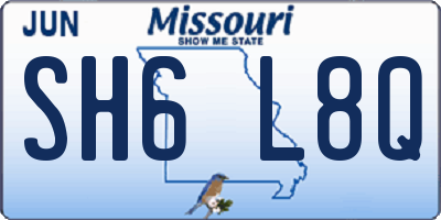 MO license plate SH6L8Q
