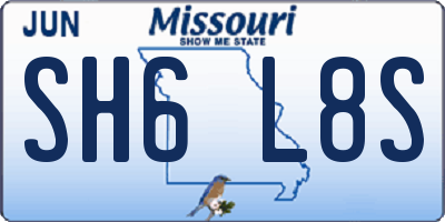 MO license plate SH6L8S