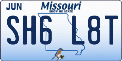 MO license plate SH6L8T