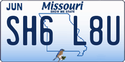 MO license plate SH6L8U