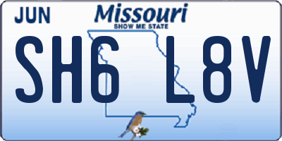 MO license plate SH6L8V